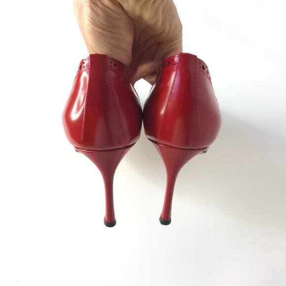 Dior Spectadior Red Brogue Cap Toe Buckle Maryjane Pumps 39 - Picture 8 of 11